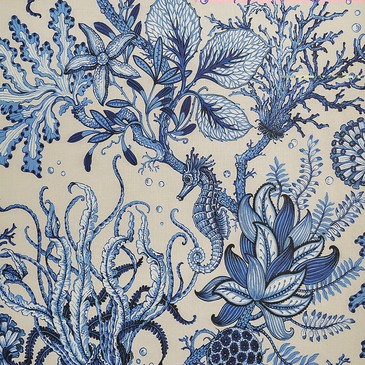 TOILE-DE-SEA-CERULEAN-CREST-ON-CANVAS-LINEN-PHILLIP-JEFFRIES-9994 - Phillip Jeffries Wallpaper Wallcovering