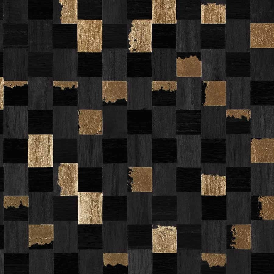 GILDED-GRID-ONYX-AND-GOLD-PHILLIP-JEFFRIES-6411 - Phillip Jeffries Wallpaper Wallcovering