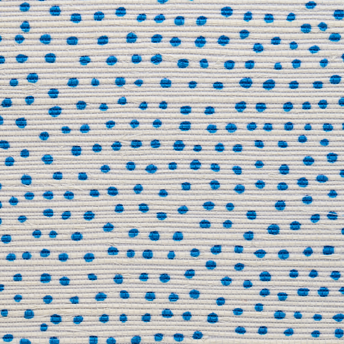DROPLETS-WHITE-WITH-BLUE-ON-MANILA-HEMP-PHILLIP-JEFFRIES-10013 - Phillip Jeffries Wallpaper Wallcovering