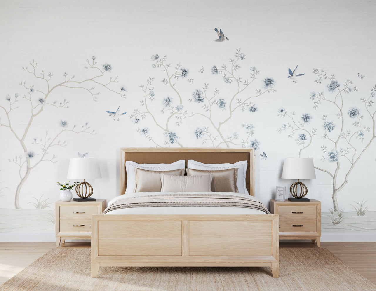 ETERNAL-SPRING-SILVER-ON-STAR-DUST-SILK-PHILLIP-JEFFRIES-10221 - Phillip Jeffries Wallpaper Wallcovering