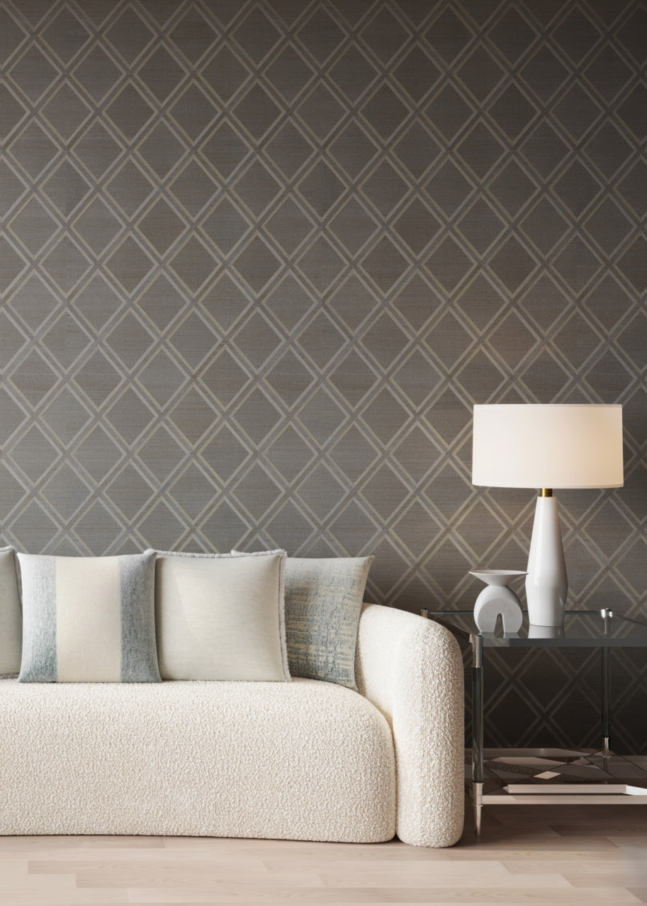 LUXE-LATTICE-GRAY-PARROT-PHILLIP-JEFFRIES-9346 - Phillip Jeffries Wallpaper Wallcovering
