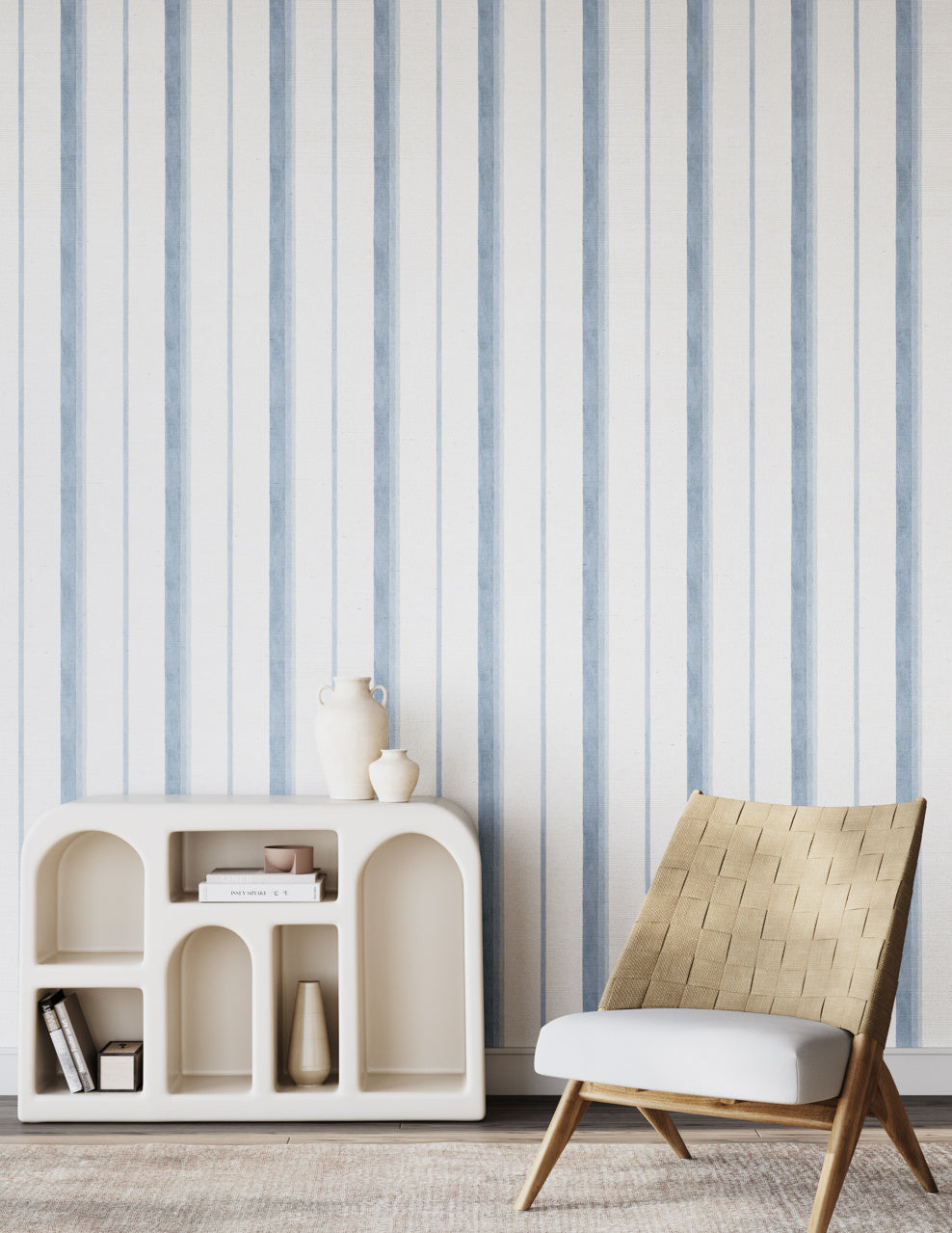 SAINT-TROPEZ-STRIPE-PASTEL-SPLASH-ON-MANILA-HEMP-PHILLIP-JEFFRIES-27503 - Phillip Jeffries Wallpaper Wallcovering