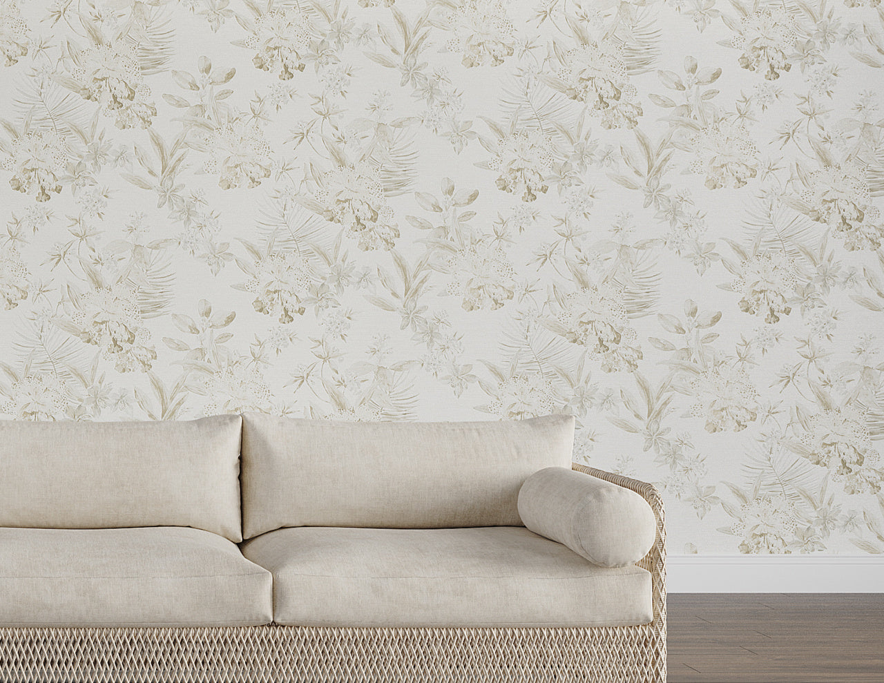 ALOHA-ORCHIDS-PIA-COLADA-ON-WOVEN-WALLS-PHILLIP-JEFFRIES-10554 - Phillip Jeffries Wallpaper Wallcovering