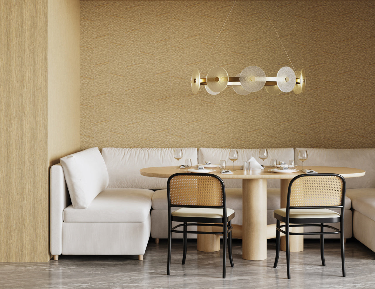VINYL-DOVER-CHEVRON-TAWNY-WEAVE-PHILLIP-JEFFRIES-32600 - Phillip Jeffries Wallpaper Wallpaper