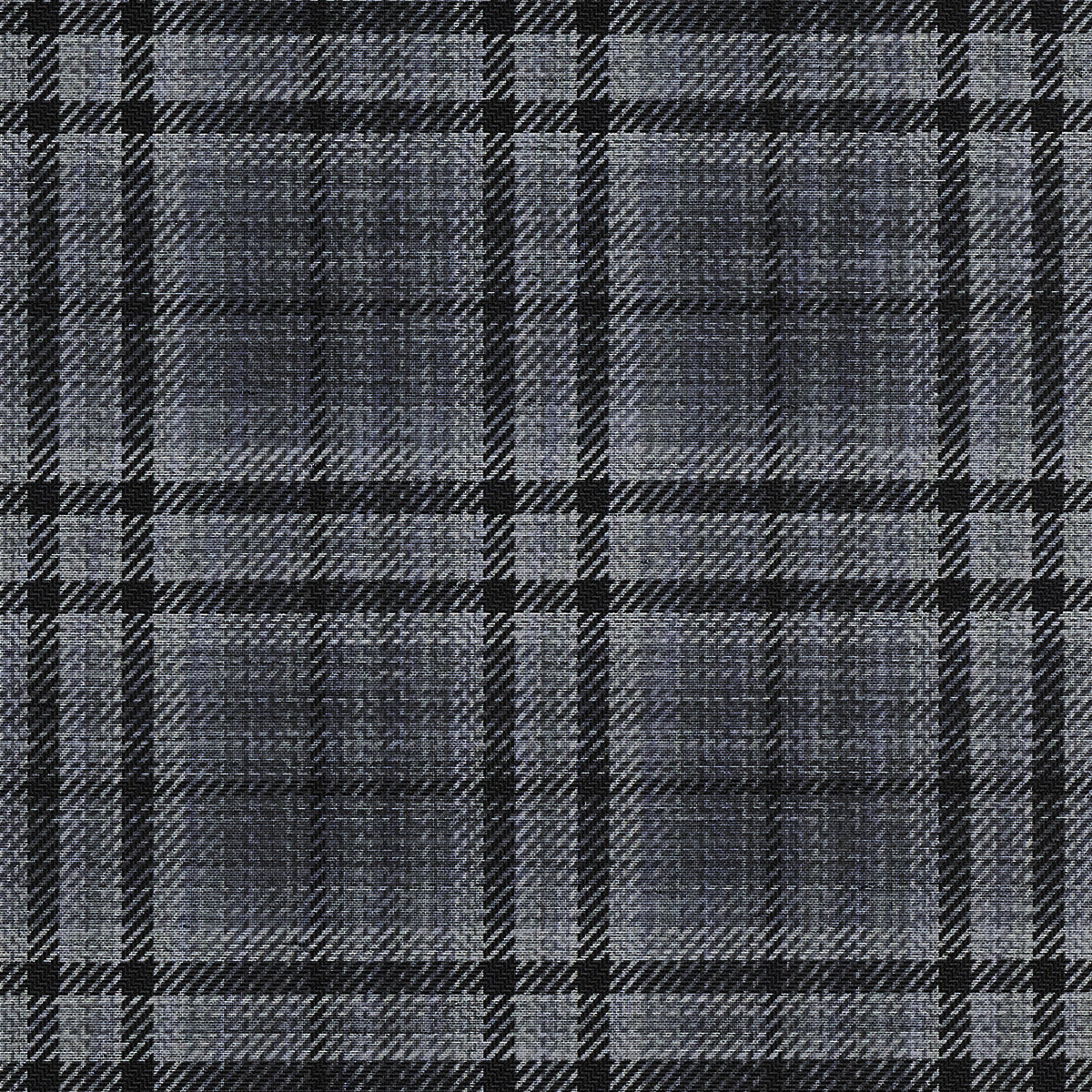 Caldwell Plaid Midnight Fog on Canvas Linen - Phillip Jeffries 43207 - Phillip Jeffries Wallpaper Wallpaper