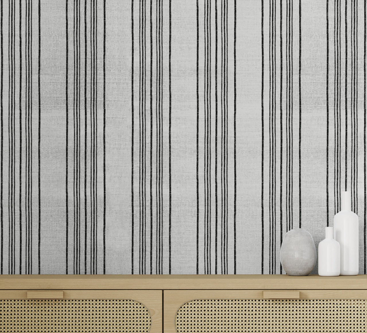 SAILOR-STRIPE-BALLAST-BLACK-ON-CANVAS-LINEN-PHILLIP-JEFFRIES-10001 - Phillip Jeffries Wallpaper Wallcovering