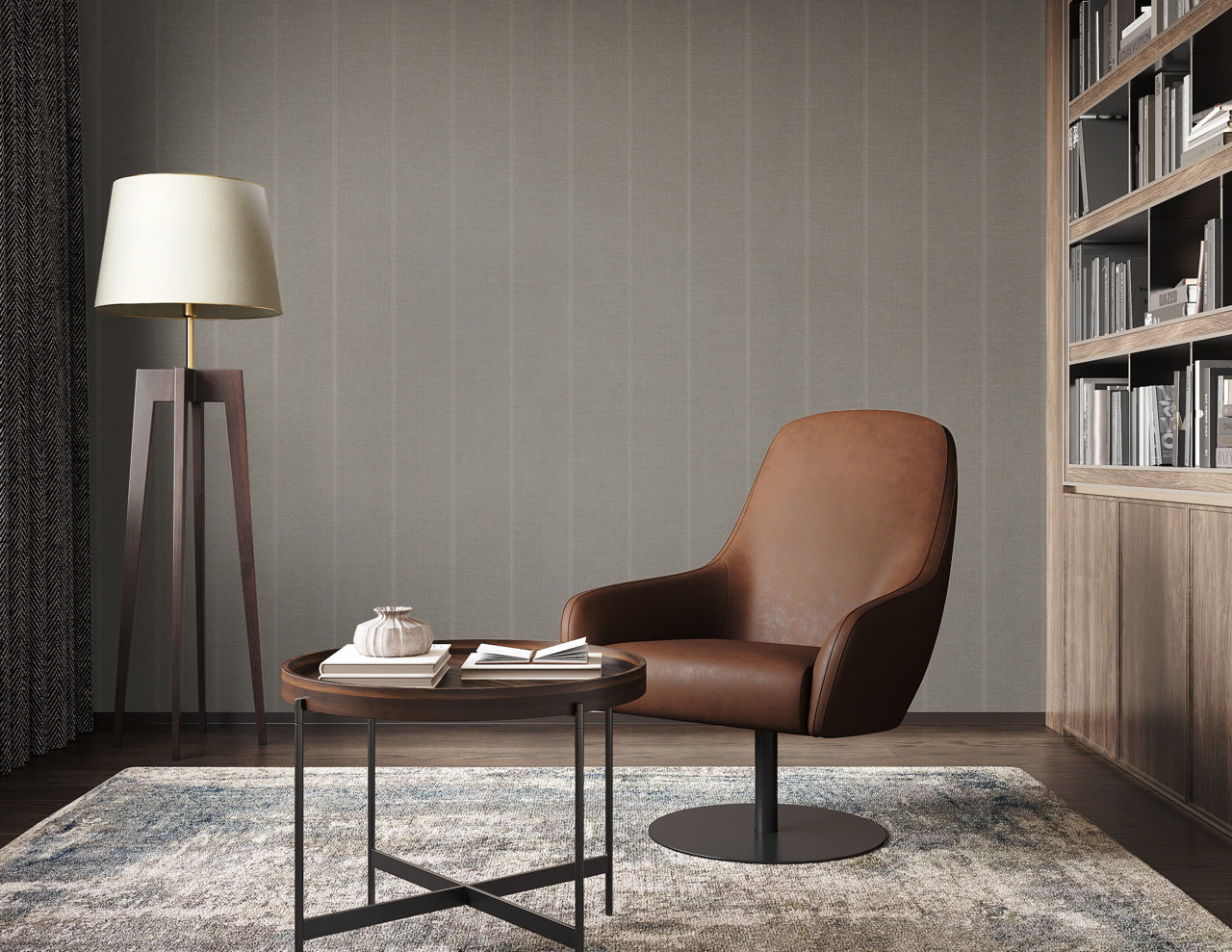 JACKSON-STRIPE-WHITE-AND-GREIGE-ON-CANVAS-LINEN-PHILLIP-JEFFRIES-10720 - Phillip Jeffries Wallpaper Wallcovering