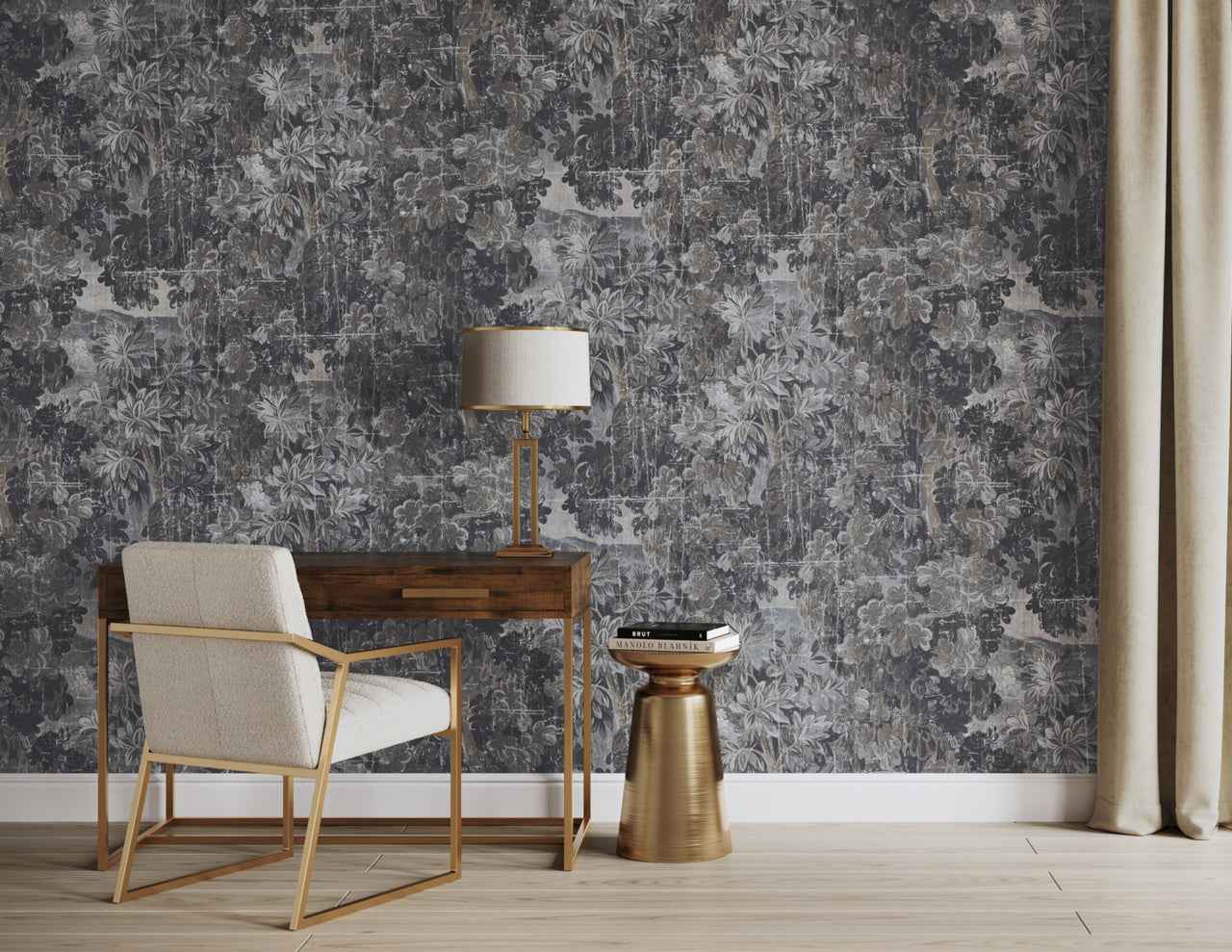 Midsummer Sterling Wood on Vinyl Mirror Mirror - Phillip Jeffries 31506 - Phillip Jeffries Wallpaper Wallpaper