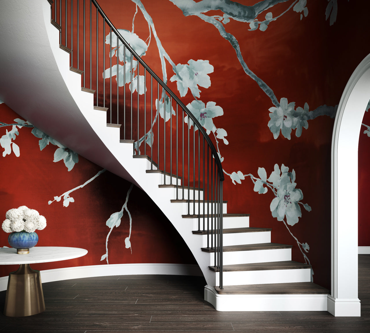 HAIKU-RED-REJUVINATION-ON-GLAM-GRASS-PHILLIP-JEFFRIES-9020 - Phillip Jeffries Wallpaper Wallcovering