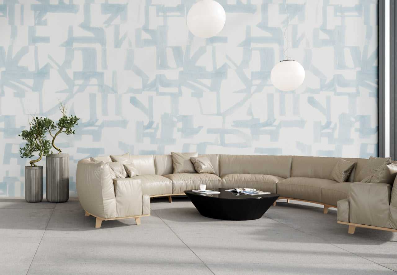 OFFSET-BLUE-WASH-ON-WOVEN-WALLS-PHILLIP-JEFFRIES-9131 - Phillip Jeffries Wallpaper Wallcovering
