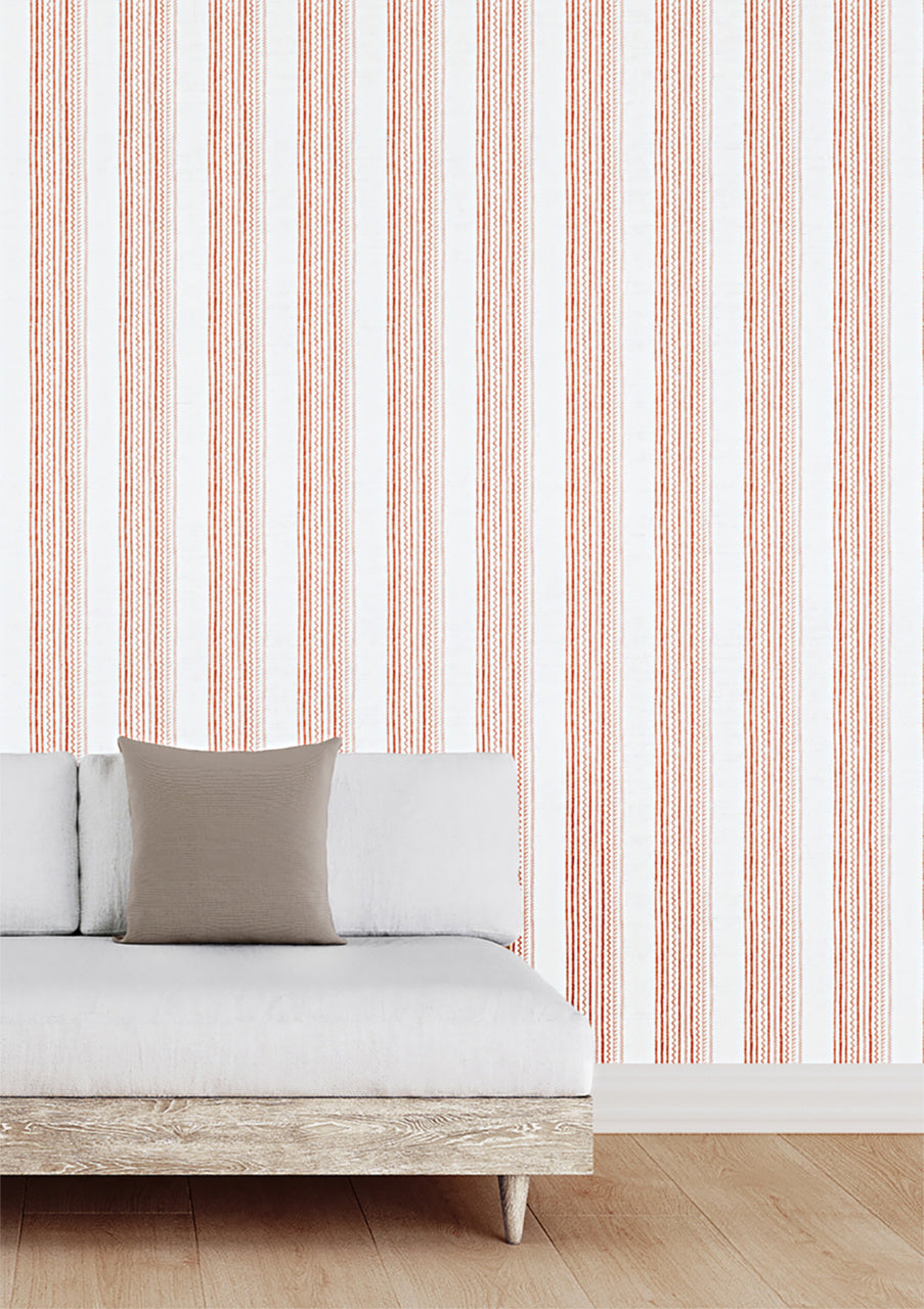 MARITIME-STRIPE-RED-SKY-AT-NIGHT-ON-CANVAS-LINEN-PHILLIP-JEFFRIES-10005 - Phillip Jeffries Wallpaper Wallcovering