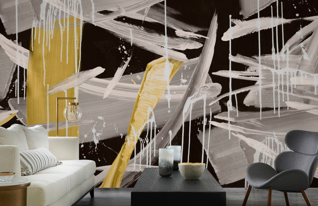 SPLASH-YELLOW-SPARK-ON-VINYL-CANVAS-PHILLIP-JEFFRIES-2465 - Phillip Jeffries Wallpaper Wallcovering