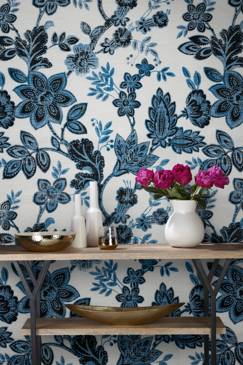 BOHEMIA-SAPPHIRE-ON-CANVAS-LINEN-PHILLIP-JEFFRIES-7491 - Phillip Jeffries Wallpaper Wallcovering