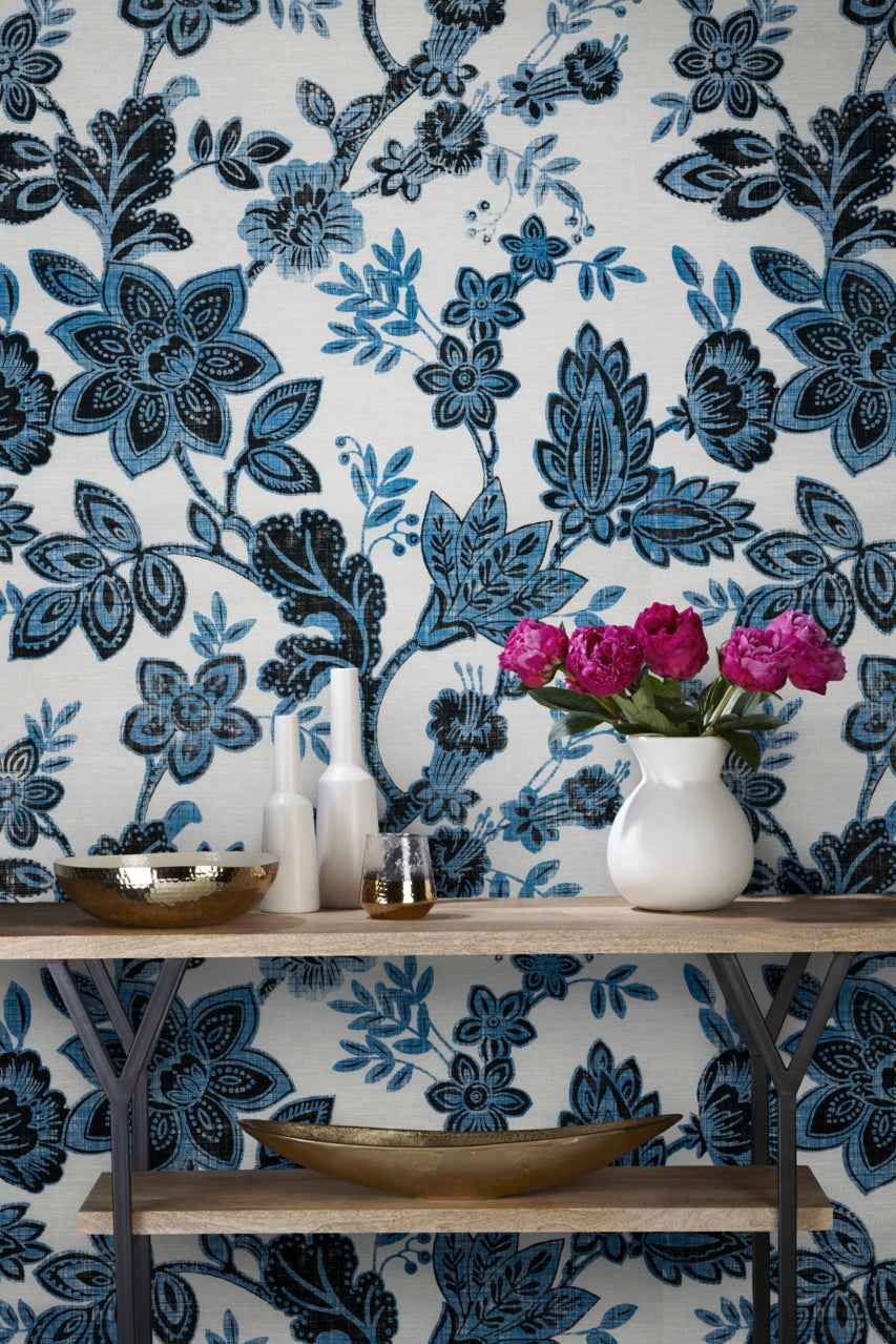 Bohemia Sapphire on Canvas Linen - Phillip Jeffries 7491 - Phillip Jeffries Wallpaper Wallpaper