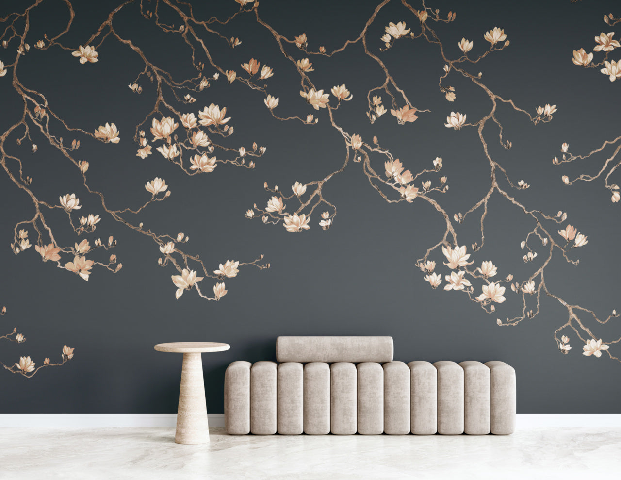 BLOSSOM-MOONLIT-ROSE-ON-GLAM-GRASS-PHILLIP-JEFFRIES-36409 - Phillip Jeffries Wallpaper Wallcovering