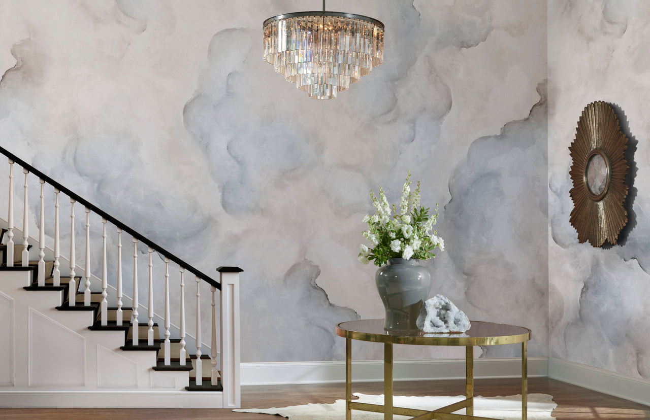 FLIGHT-STORK-WHITE-CLOUDS-ONLY-ON-GLAM-GRASS-PHILLIP-JEFFRIES-7060 - Phillip Jeffries Wallpaper Wallcovering