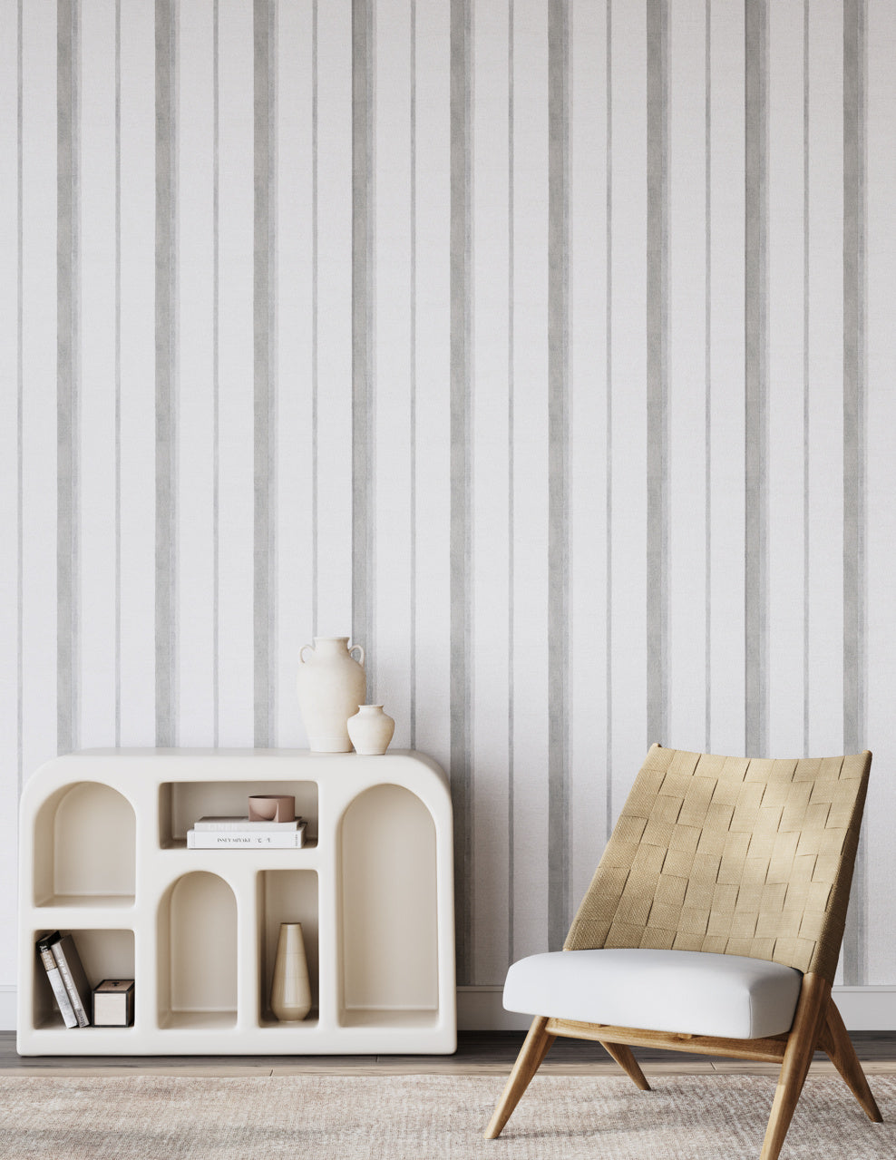 SAINT-TROPEZ-STRIPE-GREY-GROOVE-ON-VINYL-CANVAS-PHILLIP-JEFFRIES-27500 - Phillip Jeffries Wallpaper Wallcovering