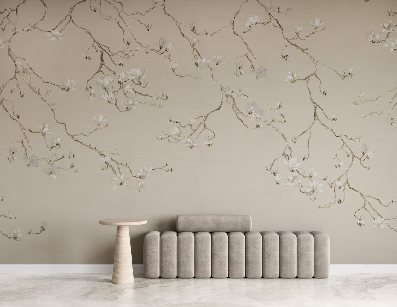 BLOSSOM-HUSHED-VIOLET-ON-GLAM-GRASS-PHILLIP-JEFFRIES-36404 - Phillip Jeffries Wallpaper Wallcovering