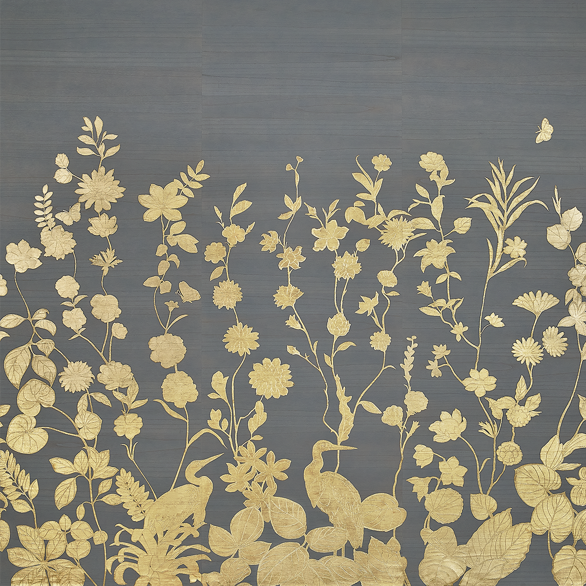 FLOURISH-GRAPHITE-GOLD-PHILLIP-JEFFRIES-10348 - Phillip Jeffries Wallpaper Wallcovering