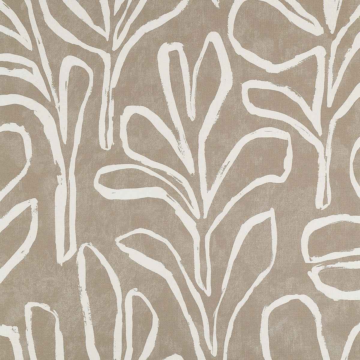 Sprig Silhouette Fawn Flourish on Canvas Linen - Phillip Jeffries 10305 - Phillip Jeffries Wallpaper Wallpaper