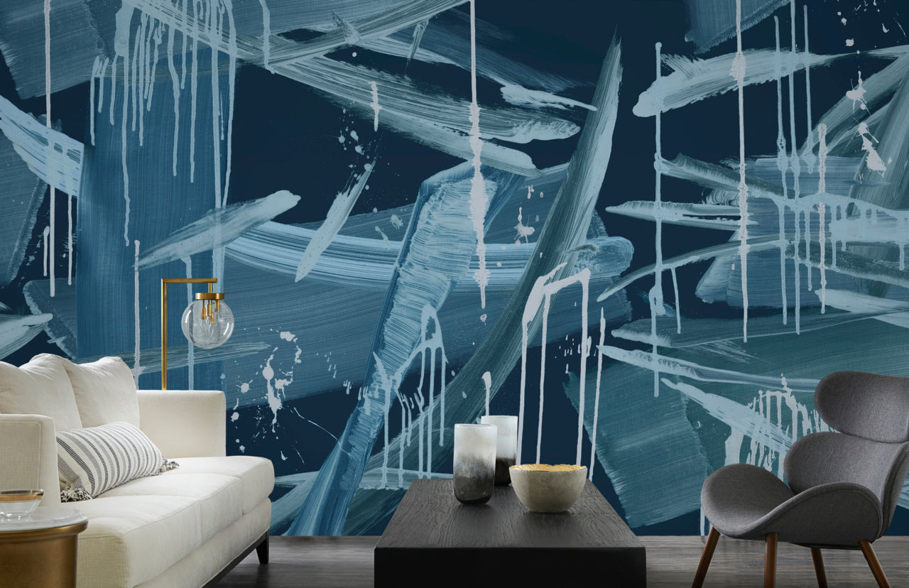 SPLASH-BLUE-MELANGE-ON-VINYL-CANVAS-PHILLIP-JEFFRIES-2464 - Phillip Jeffries Wallpaper Wallcovering