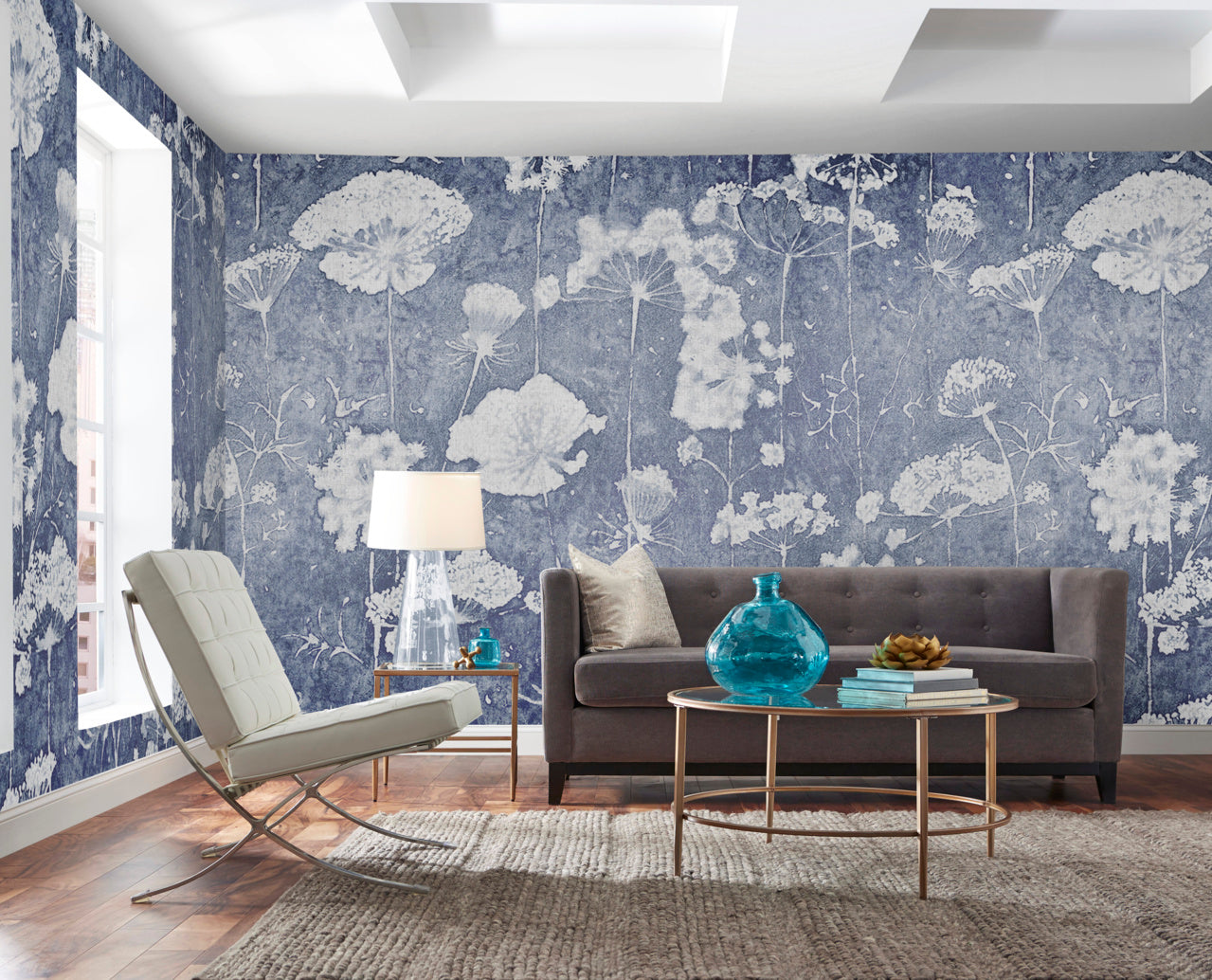 WISH-BLUE-FIELDS-ON-VINYL-GLAM-GRASS-PHILLIP-JEFFRIES-6105 - Phillip Jeffries Wallpaper Wallcovering