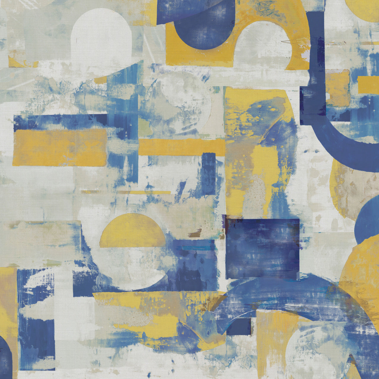 COLLAGE-FREEFORM-BLUE-ON-VINYL-ABACA-PHILLIP-JEFFRIES-5046 - Phillip Jeffries Wallpaper Wallcovering