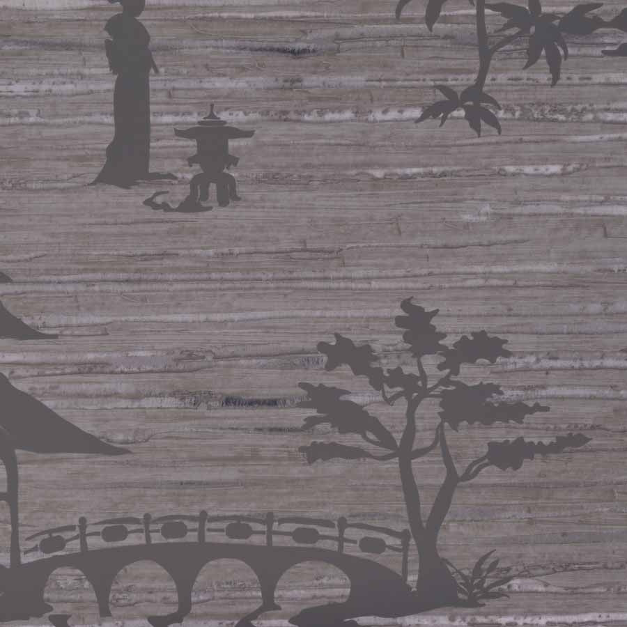 CHINOIS-OUR-WAY-GREY-ON-VINYL-GILDED-AGE-PHILLIP-JEFFRIES-8142 - Phillip Jeffries Wallpaper Wallcovering