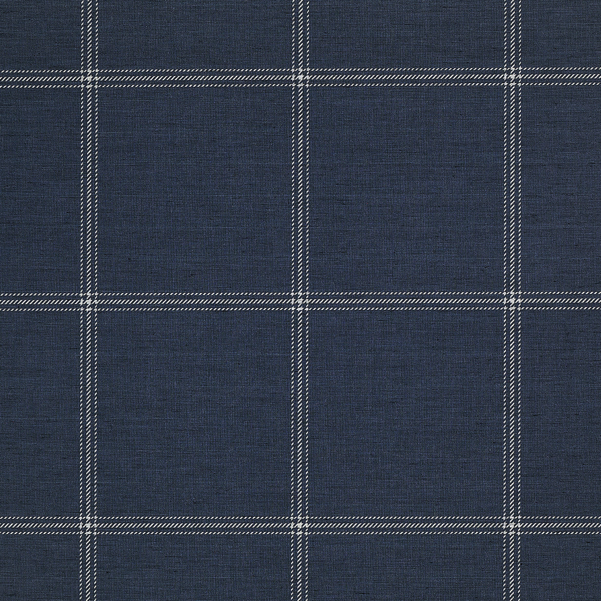 JACKSON-PLAID-WHITE-AND-NAVY-ON-CANVAS-LINEN-PHILLIP-JEFFRIES-10707 - Phillip Jeffries Wallpaper Wallcovering