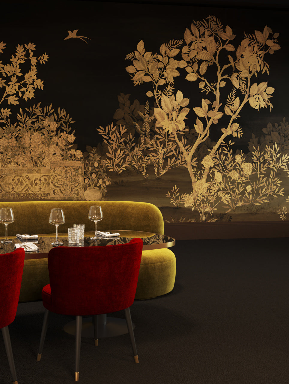 HAVEN-EL-DORADO-ON-GILDED-METALLIC-LEAF-PHILLIP-JEFFRIES-8931 - Phillip Jeffries Wallpaper Wallcovering