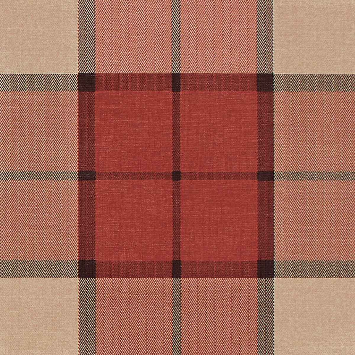 Paxton Plaid Camel and Red on Vinyl Abaca - Phillip Jeffries 9129
