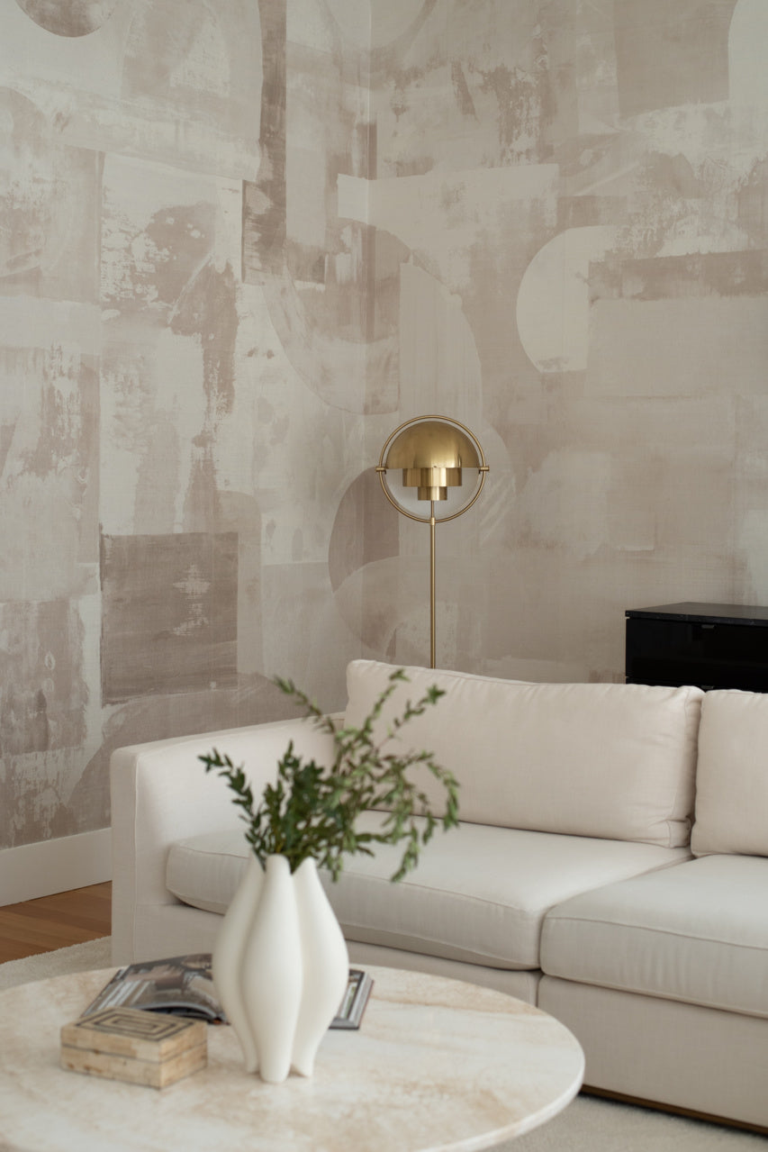 COLLAGE-EXPRESSIVE-TEAL-ON-MANILA-HEMP-PHILLIP-JEFFRIES-5044 - Phillip Jeffries Wallpaper Wallcovering