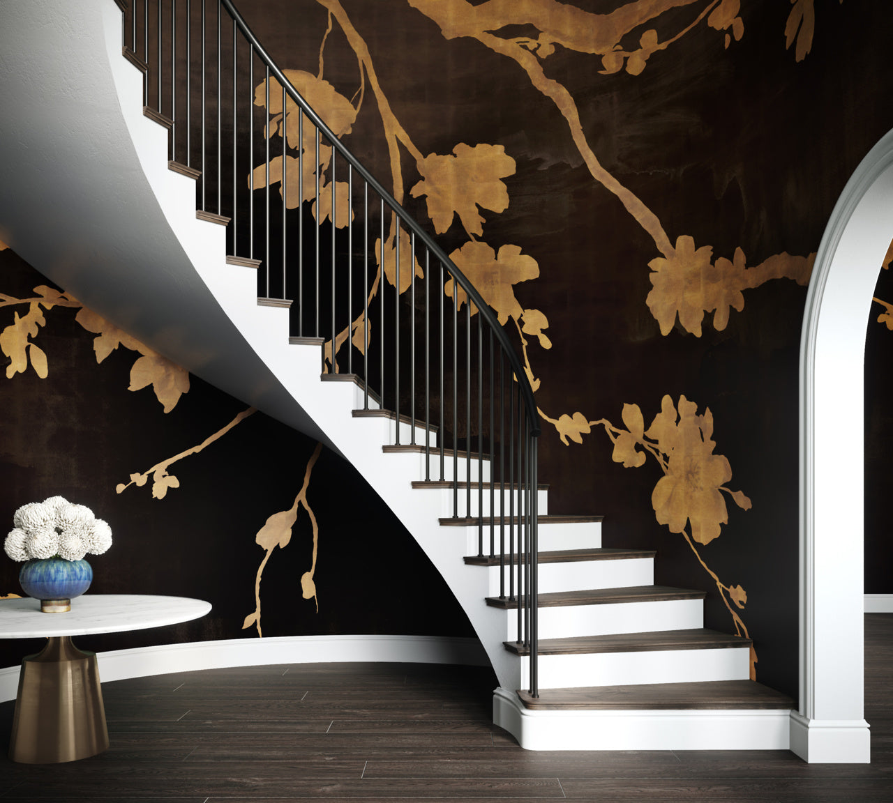 HAIKU-ENERGIZED-EMBER-ON-GILDED-METALLIC-LEAF-PHILLIP-JEFFRIES-9019 - Phillip Jeffries Wallpaper Wallcovering