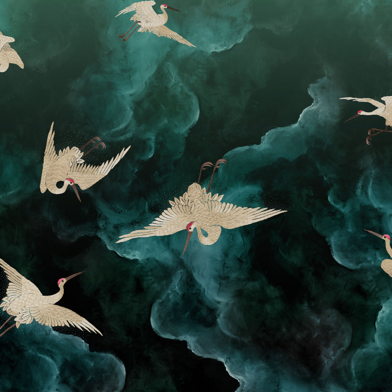 FLIGHT-DEEP-EMERALD-ON-VINYL-IBERIAN-LINEN-PHILLIP-JEFFRIES-7056 - Phillip Jeffries Wallpaper Wallcovering