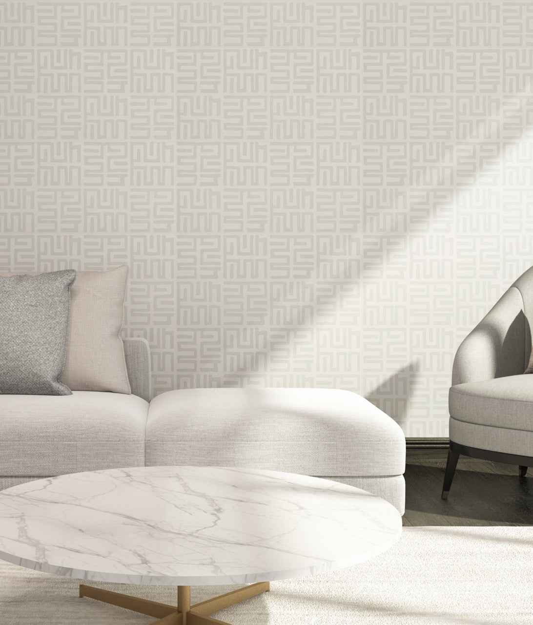 Kuba Cloth Sepia on Island Raffia - Phillip Jeffries 1664 - Phillip Jeffries Wallpaper Wallpaper