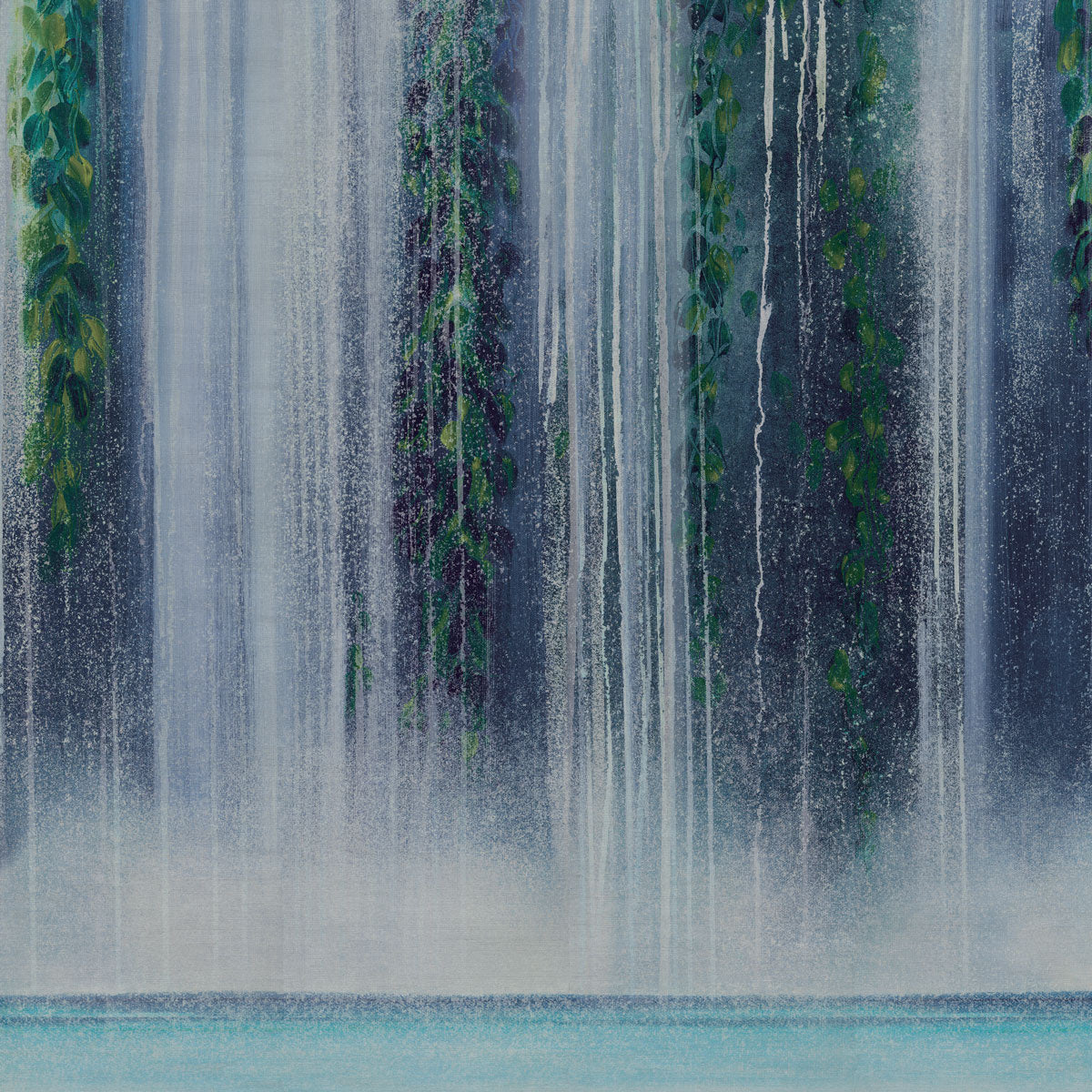 WATERFALL-LUSH-JUNGLE-ON-GLAM-GRASS-PHILLIP-JEFFRIES-8897 - Phillip Jeffries Wallpaper Wallcovering