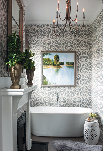 INDO-IKAT-CHOCOLATE-AND-DOVE-ON-CLASSIC-LINEN-PHILLIP-JEFFRIES-5597 - Phillip Jeffries Wallpaper Wallcovering