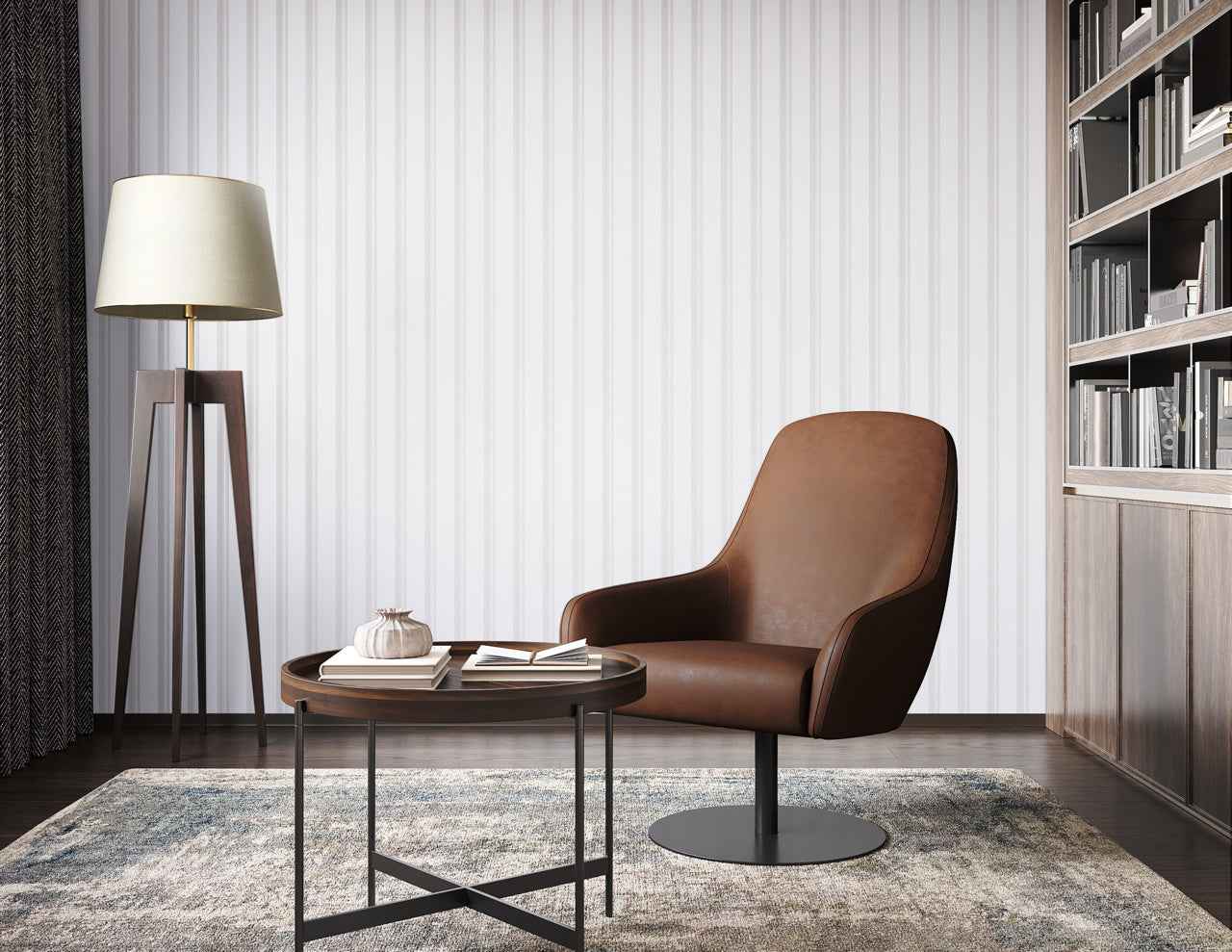 Prairie Stripe Tan and White on Canvas Linen - Phillip Jeffries 10733 - Phillip Jeffries Wallpaper Wallpaper