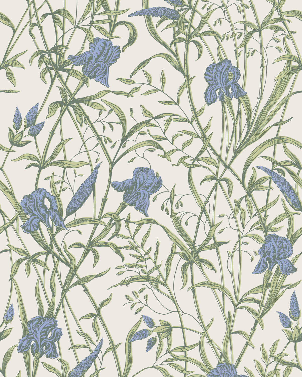 Iris - Iris Blue On Stone - COLE & SON Wallpaper