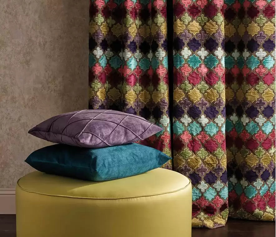 Palazzo Tegola Plum/Turquoise/Chartreuse - Osborne & Little - F7186-01 Fabric