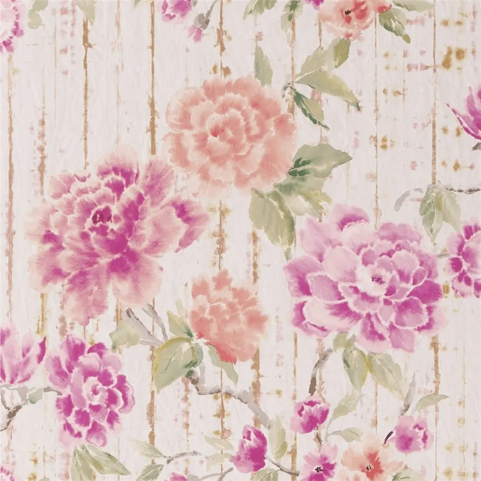 KYOTO FLOWER CORAL - Designers Guild - PDG1158-02 Wallcovering - Designers Guild Wallpaper