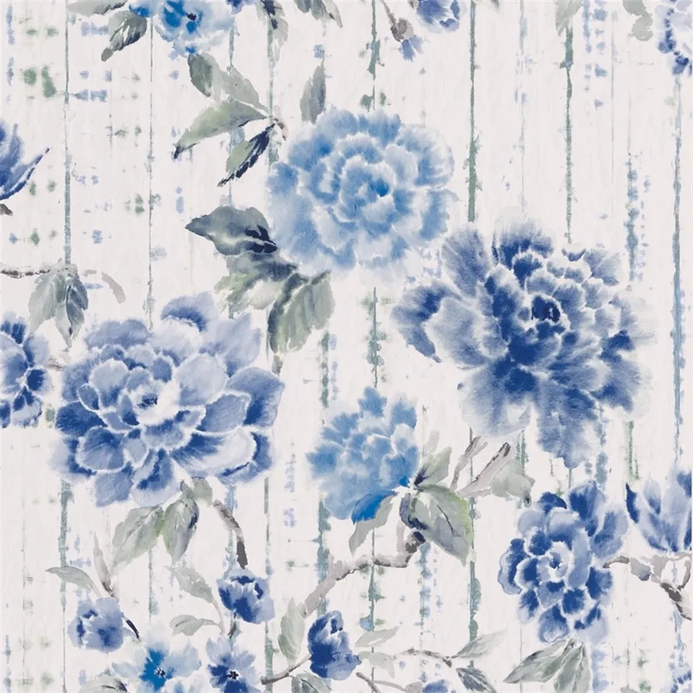 KYOTO FLOWER COBALT - Designers Guild - PDG1158-05 Wallcovering - Designers Guild Wallpaper
