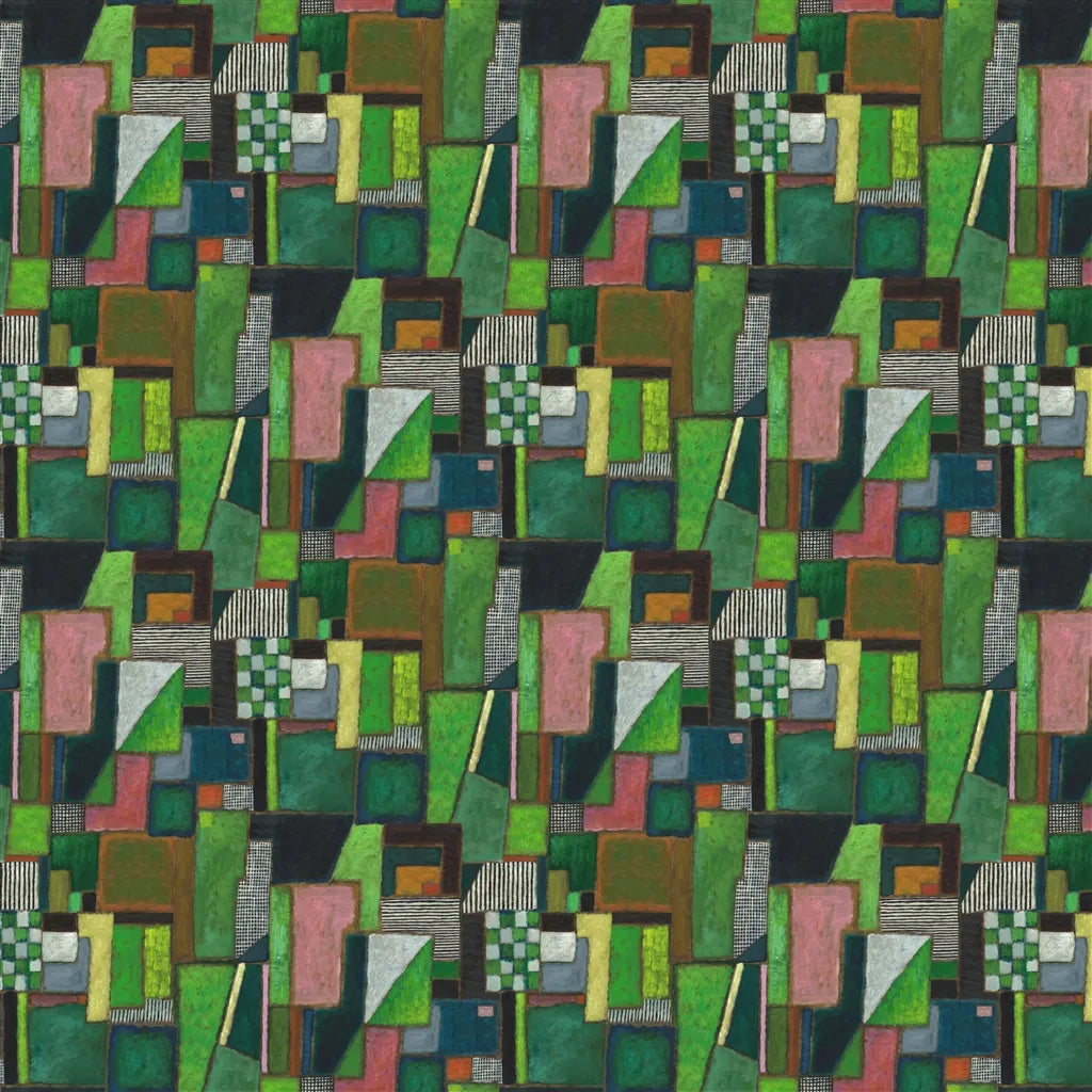 Raku Patchwork Emerald Wallpaper
