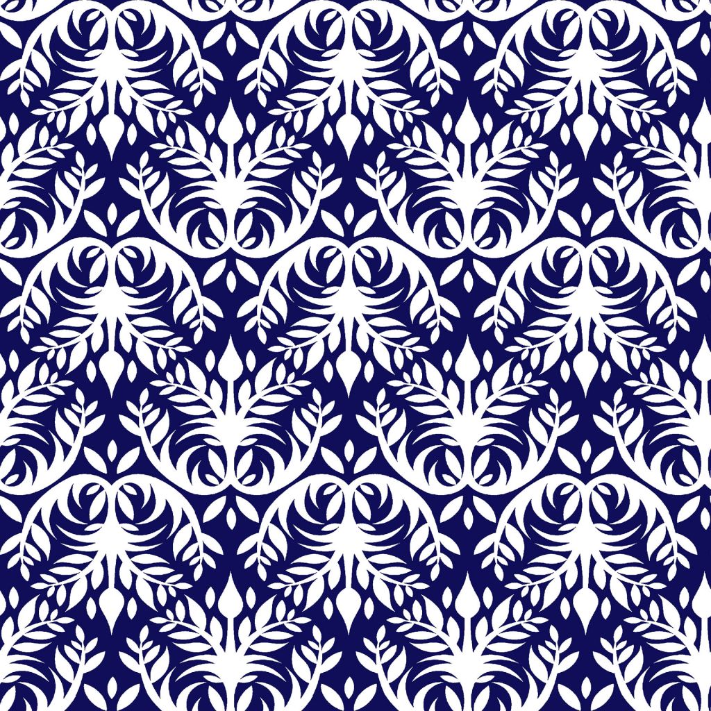 Double Dutch Damask Reversal – Indigo