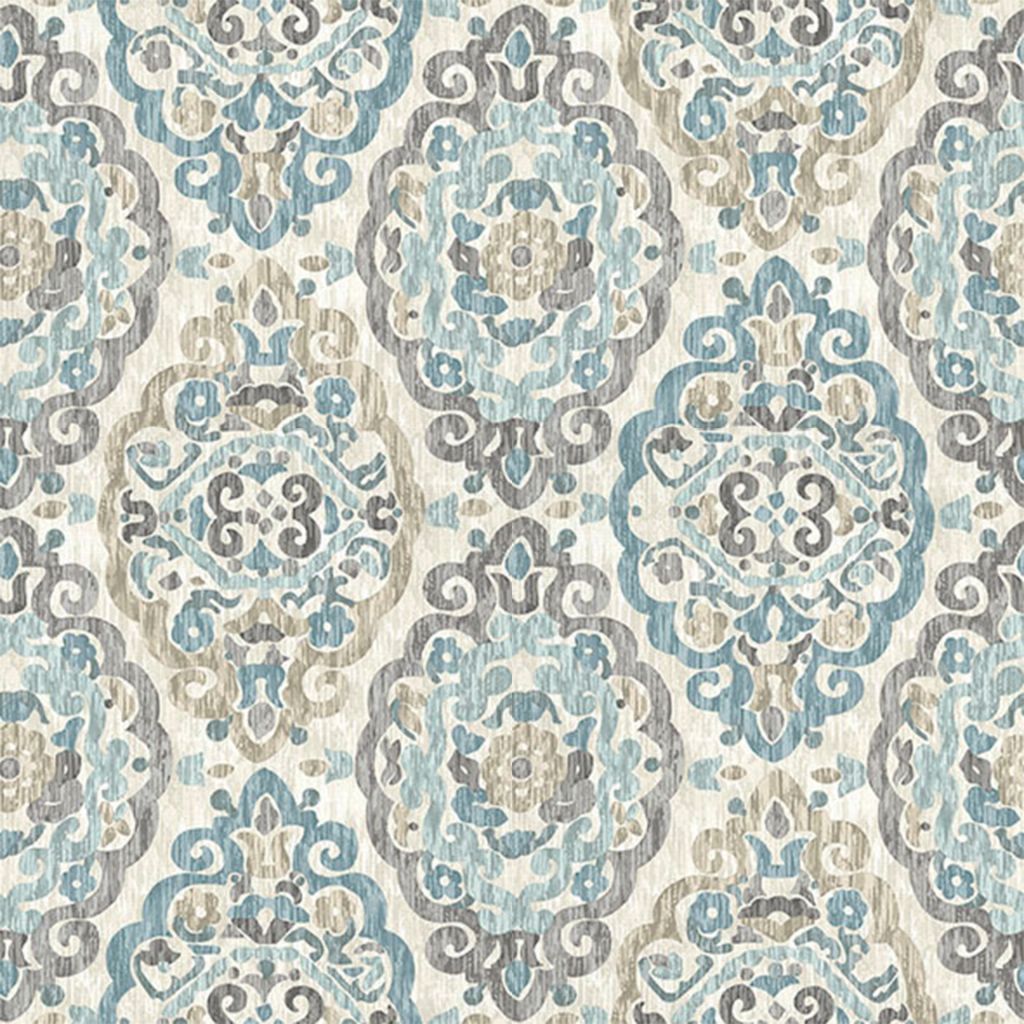 Scroll Medallion â Blue Steel - RM Coco Fabric