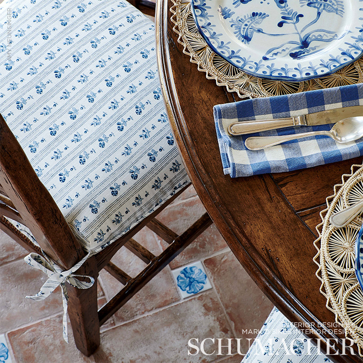 CABANON-STRIPE-BLEU-SCHUMACHER-175963 - Schumacher Fabric