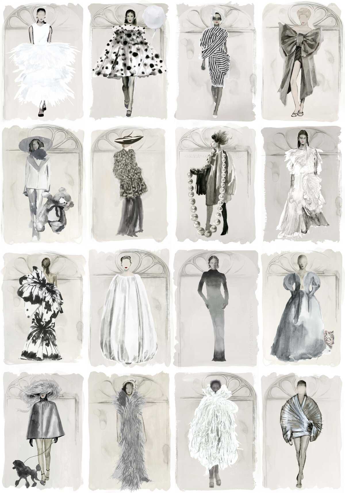 Couture Carousel W - Mchrome - COLE & SON Wallpaper