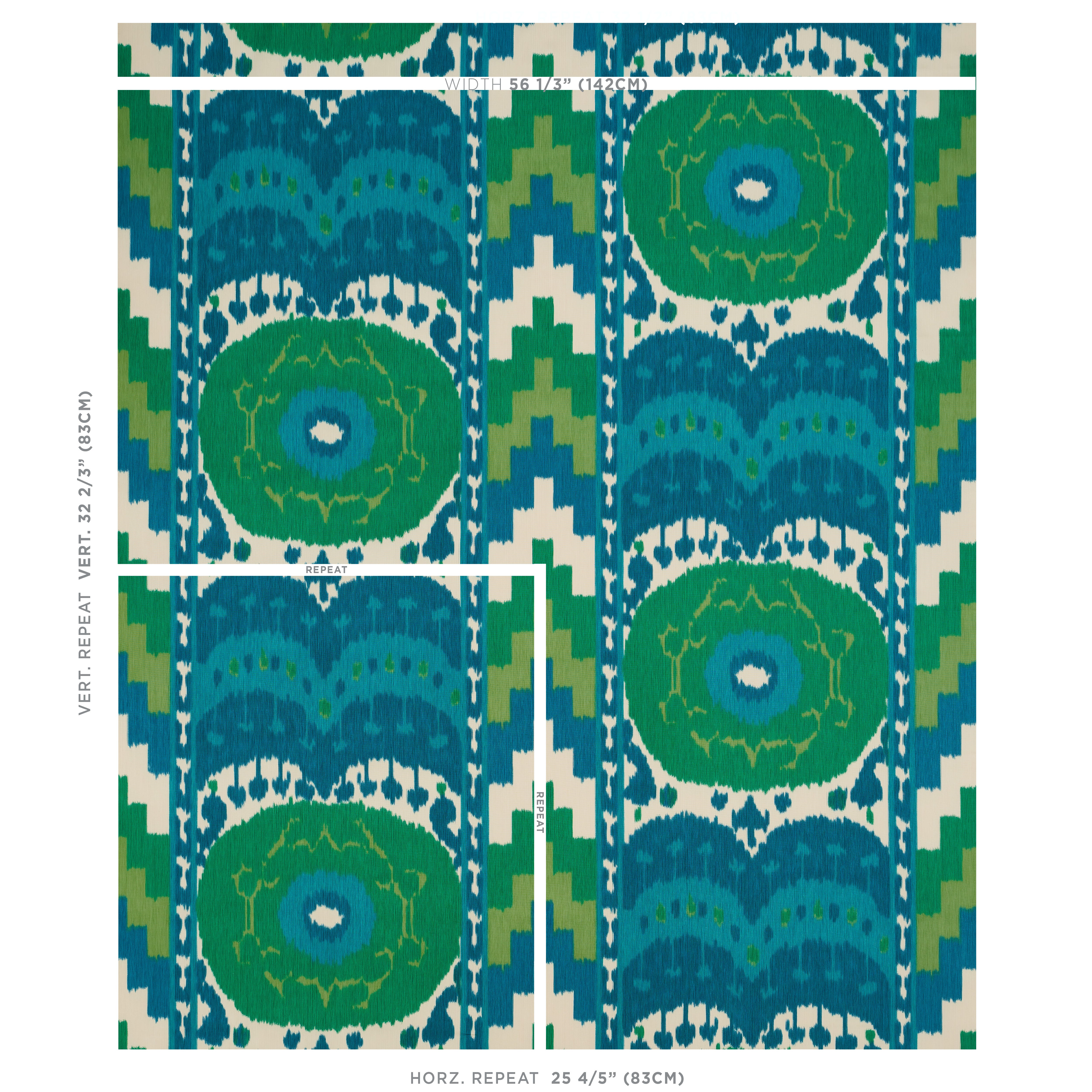 SAMARKAND-IKAT-II-EMERALD-SCHUMACHER-176064 - Schumacher Fabric