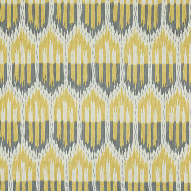 Bukhara Ikat - Citrine & Smoke - Schumacher 176081 Fabric - Schumacher Fabric