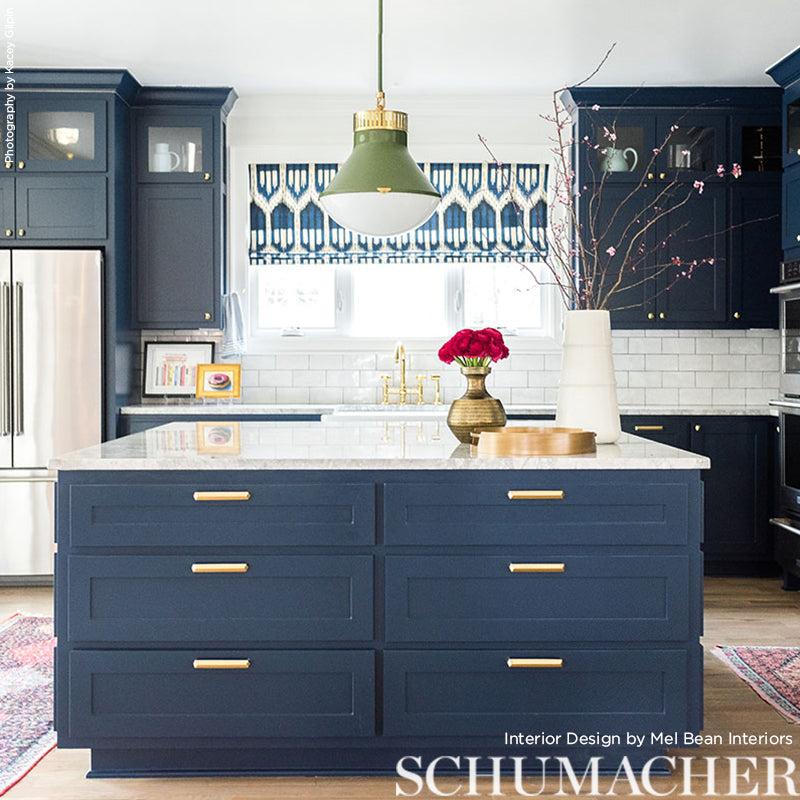 BUKHARA-IKAT-INDIGO-SCHUMACHER-176084 - Schumacher Fabric
